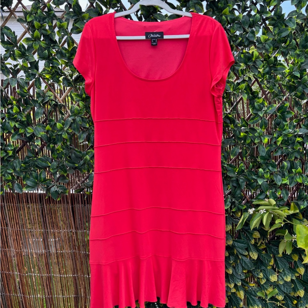 Nueva Rich orange, cap sleeve dress-Made in Canada🇨🇦 size 14